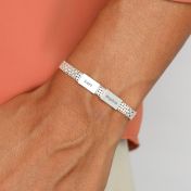 Pulsera de Cadena Milanesa con Nombre [Plata de Ley]