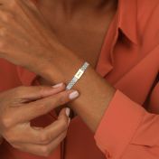 Milanese Chain Engraved Bracelet with 14K Gold names