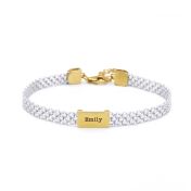 Milanese Chain Name Bracelet [Sterling Silver / 18K Gold Plated]