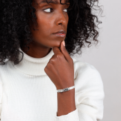 Bracciale Emma a Spina di Pesce con Nome e Diamante [Argento 925]