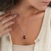 Collana Pioggia Incantata con Pietra di Nascita Orizzontale [Argento 925]