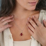 Enchanted Drop Layered Birthstone Necklace [Sterling Silver]