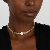 Verzaubertes Pavé Charm Milanaise Kette [750er Gold Vermeil]