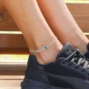 Cavigliera con Ciondoli Incantati con le Pietre di Nascita [Argento 925]