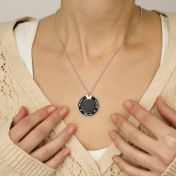 Verzauberter Kreis Namenskette mit Onyx [Sterlingsilber]