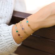 Pulsera Mágica con Abalorios de Piedras de Nacimiento [Bañada en Oro de 18K]