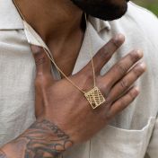 Essenzieller Ort Karte Halskette – 750er vergoldet