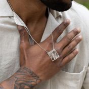 Essenzieller Ort Karte Halskette - Sterlingsilber