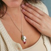 Collar Lluvia Encantada con Iniciales [Plata de Ley]