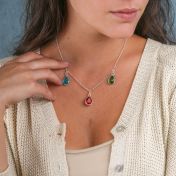 Collana Pioggia Incantata con Pietra di Nascita Orizzontale [Argento 925]