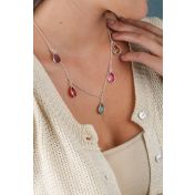 Collana Pioggia Incantata con Pietra di Nascita Orizzontale [Argento 925]