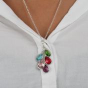 Collier Pluie Enchantée avec Pierres de Naissance [Argent 925]