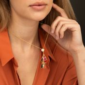 Enchanted Rain Birthstone Necklace with 1ct Diamond [18K Gold Vermeil]