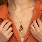 Enchanted Rain Birthstone Necklace with 2ct Diamond [18K Gold Plated]
