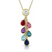 Enchanted Rain Birthstone Necklace with 2ct Diamond [18K Gold Vermeil]