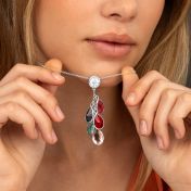 Verzauberter Regen Geburtsstein Kette [Sterlingsilber]