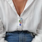 Collier Pluie Enchantée avec Pierres de Naissance [Argent 925]