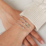Pulsera de Piedra de Nacimiento Estrellas Encantadas [Plata de Ley]