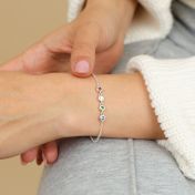 Pulsera de Piedra de Nacimiento Estrellas Encantadas [Plata de Ley]