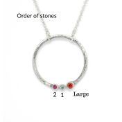 A Mother's Love Birthstone Necklace [Hammered - Sterling Silver]