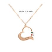 Resilient Heart Name and Birthstone Necklace [18K Rose Gold Plated] 