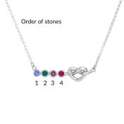 Ties of the Heart Birthstone Necklace [Sterling Silver]