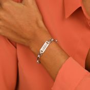 Bracelet Barre Gravée à Chaîne Amy [Argent 925]