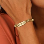 Amy Armband mit graviertem Balken [750er Gold Vermeil]