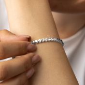 Mia Tennis Heart Initials Bracelet with Diamonds [Sterling Silver]