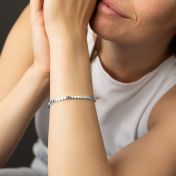 Bracelet à Initiales Mia Tennis Cœur [Argent 925]