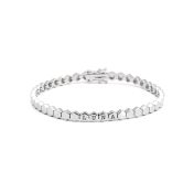 Mia Tennis Hexagon Initials Bracelet [Sterling Silver]