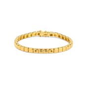Mia Tennis Cube Initials Bracelet [18K Gold Vermeil]