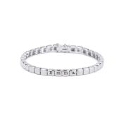 Mia Tennis Cube Initials Bracelet [Sterling Silver]