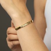  Mia Tennis Square Engraved Bracelet with Diamonds [18K Gold Plated]