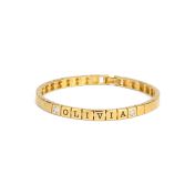 Bracelet à Initiales Mia Tennis Carré avec Diamants [Vermeil 18ct]