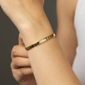 Mia Tennis Square Engraved Bracelet [18K Gold Plated]