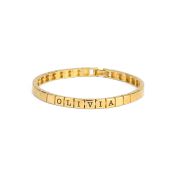 Mia Tennis Square Engraved Bracelet [18K Gold Vermeil]