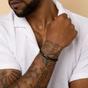 Engraved Braided Dark Chain Bracelet For Men