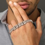 Engraved Braided Chain Bracelet For Men