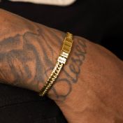 Engraved Braided Chain Bracelet For Men [18K Gold Plated]