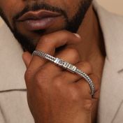 Engraved Braided Chain Bracelet For Men