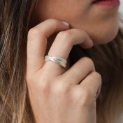 Kreuzende Wege Ring mit Namen [Sterlingsilber]