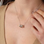 Collana con Ciondoli Famigliari - Cristalli Neri [Argento 925]