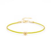 Ties of Heart Initial Bracelet - Yellow Cord [18K Gold Plated]