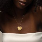 Ties of Heart Engraved Map Necklace [18K Gold Plated]
