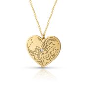 Ties of Heart Engraved Map Necklace [18K Gold Plated]