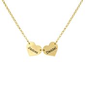 Family Hearts Name Necklace [18K Gold Plated]
