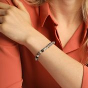 Picasso Jasper Evil Eye Women Name Bracelet With Diamond [Sterling Silver]