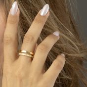 Zusammengebundener gravierter Diamantring [750er Gold Vermeil]