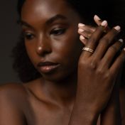 Starlight Name Diamond Ring Stack [18K Gold Plated]